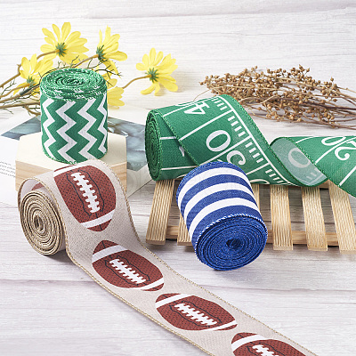 4 Rolls 4 Style Polyester Ribbons OCOR-PJ0001-004-1