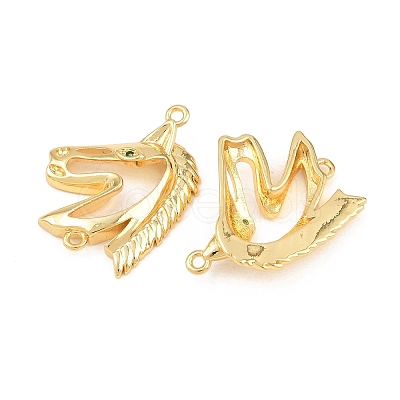 Brass Micro Pave Cubic Zirconia Connector Charms CU-CBA56CE-03G-1