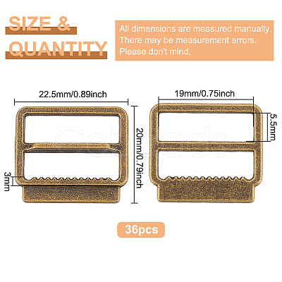 36Pcs Alloy Buckle Clasps FIND-BC0004-76AB-1