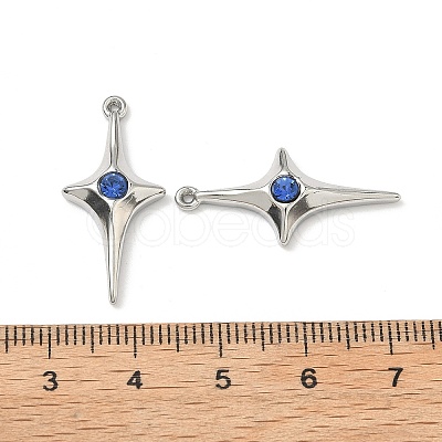 304 Stainless Steel Rhinestone Pendants X-STAS-L308-04B-P-1