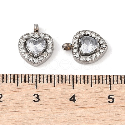 304 Stainless Steel Cubic Zirconia Pendants STAS-A076-02P-01-1