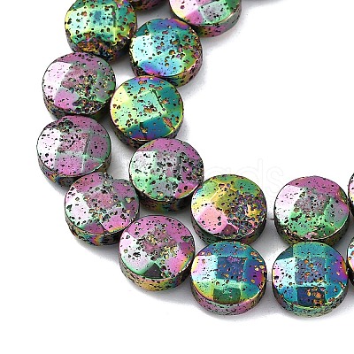 Electroplated Natural Lava Rock Beads Strands G-A256-F01-01I-1
