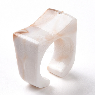 Acrylic Curved Rectangle Open Cuff Ring for Women OACR-B002-02-1