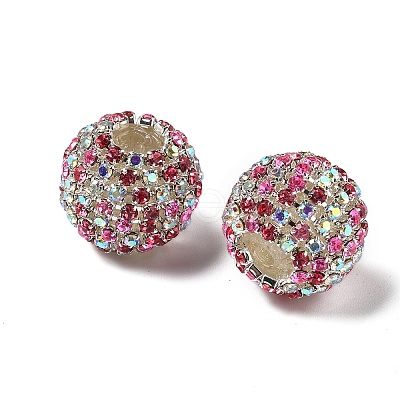 Sparkle Glass Rhinestone Round Beads OACR-S048-01D-1