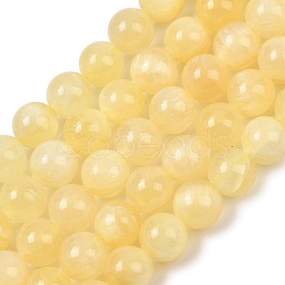 Natural Golden Silk Jade Beads Strands G-Z112-A01-6mm-1