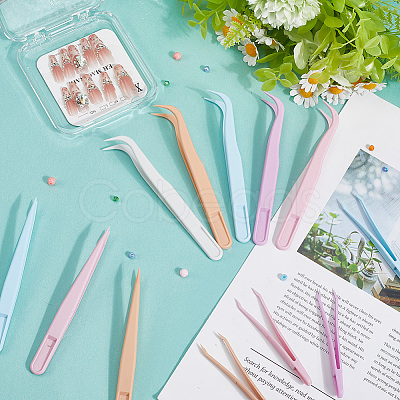60Pcs 15 Styles PP Plastic Tweezers DIY-BBC0002-64-1