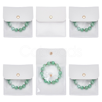 6Pcs PVC PU Leather Jewelry Envelope Pouches with Snap Button ABAG-WH0039-49A-1