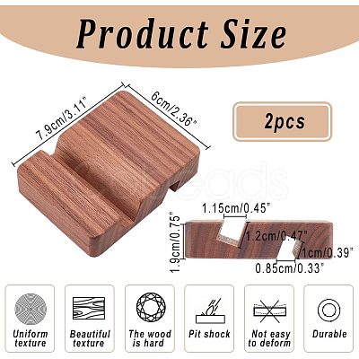 Walnut Wood Mobile Phone Holders AJEW-WH0248-154-1