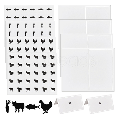 8 Sheets 4 Styles Paper Self Adhesive Cartoon Stickers DIY-OC0010-74A-1
