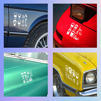 Plastic Reflective Vinyl Car Stickers STIC-WH0036-012-1