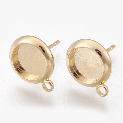 Brass Stud Earring Settings KK-S345-021G-1