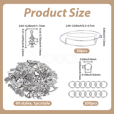 DIY Adjustable Iron Expandable Bangle Making Kits DIY-BM0001-14P-1