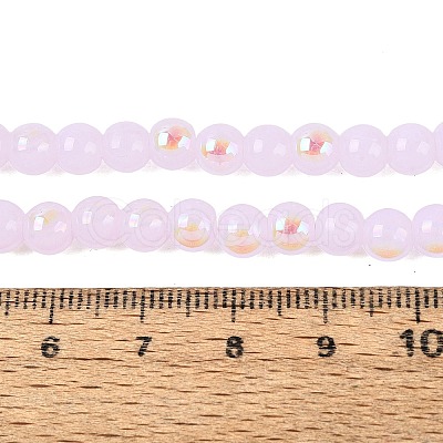 Electroplate Imitation Jade Glass Beads Strands EGLA-Q132-6MM-01B-03-1