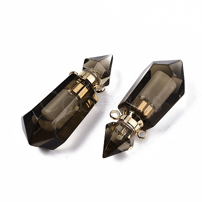 Faceted Natural Smoky Quartz Pendants G-T131-15C-1