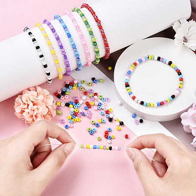 108G 9 Colors Glass Seed Beads SEED-YW0002-70-1