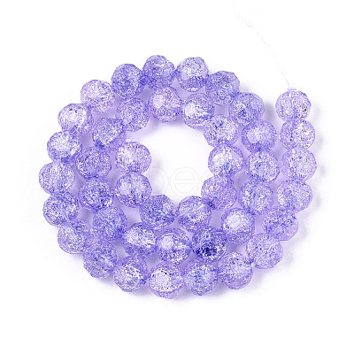 Transparent Crackle Glass Beads Strands GLAA-N053-10mm-05-1