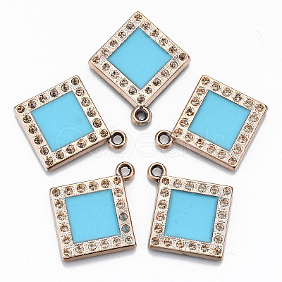 UV Plating Acrylic Pendant Rhinestone Settings OACR-R252-05-03LG-1