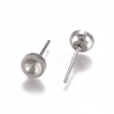 Non-Tarnish 304 Stainless Steel Stud Earring Findings STAS-G225-24P-01-1