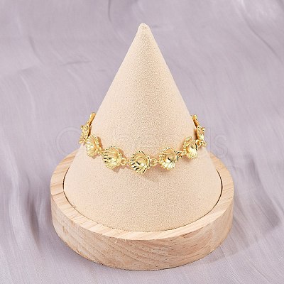 Brass Link Chain Bracelets for Women BJEW-L707-04G-02-1
