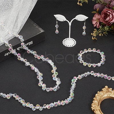 2 Strands Electroplate Glass Beads Strands EGLA-PA0001-01C-1
