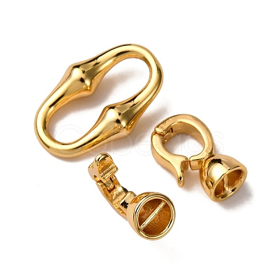 Brass Fold Over Clasps KK-Z121-26G-1