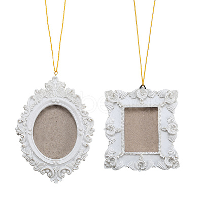 2 Sets 2 Styles Vintage Resin Hanging Photo Frame RESI-SP0001-21B-03-1