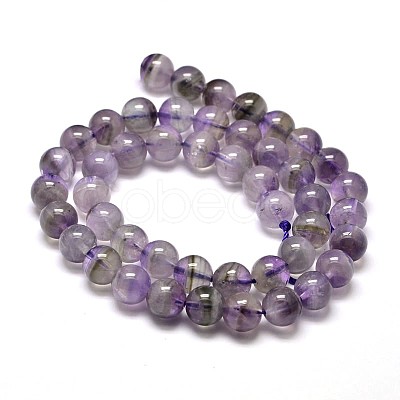 Natural Amethyst Round Bead Strands G-I168-08-10mm-1