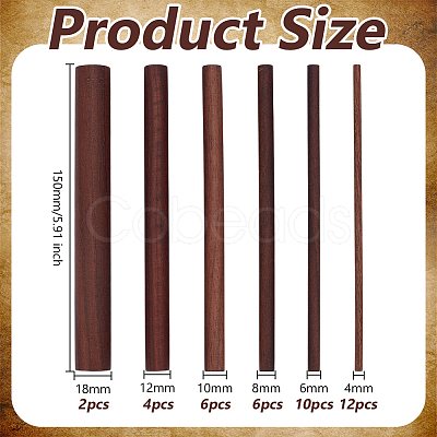 40Pcs 6 Styles Wood Craft Sticks WOOD-OC0004-25-1
