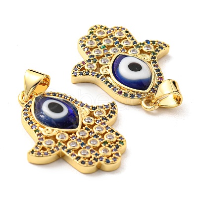 Brass Cubic Zirconia Pendants KK-K338-02G-04-1