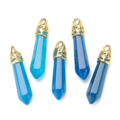 Bullet Natural Agate Pointed Pendants G-E332-C41-G-1