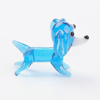 Handmade Lampwork Puppy Home Display Decorations LAMP-J084-24-1