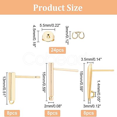 Brass Stud Earring Findings KK-FH0003-77-1
