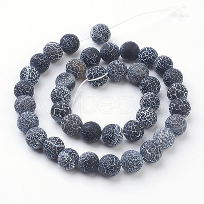 Natural Weathered Agate/Crackle Agate Beads Strands X-G-SR10MM-60-1