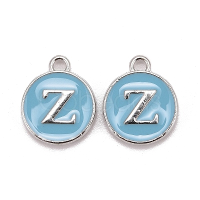 Platinum Plated Alloy Enamel Charms ENAM-S118-04Z-P-1