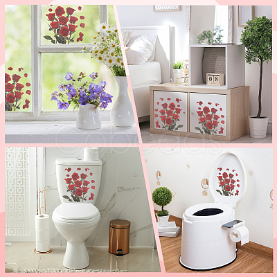 Rose PVC Self Adhesive Decorative Stickers DIY-WH20031-045-1