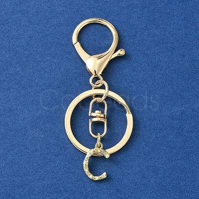 Alloy Initial Letter Charm Keychains KEYC-YW00006-03-1