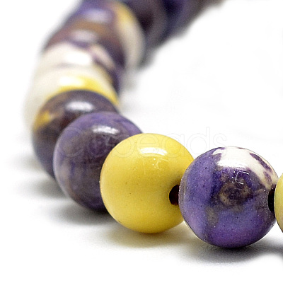 Synthetic Ocean White Jade Beads Strands G-S254-6mm-C08-1