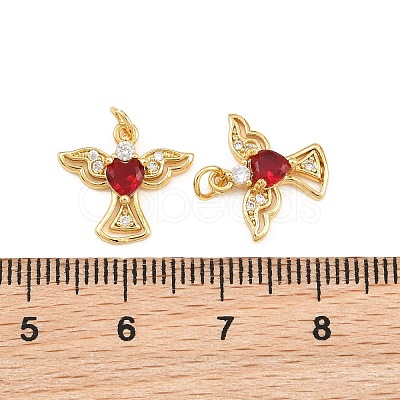 Brass Micro Pave Cubic Zirconia Charms KK-Q085-10G-04-1