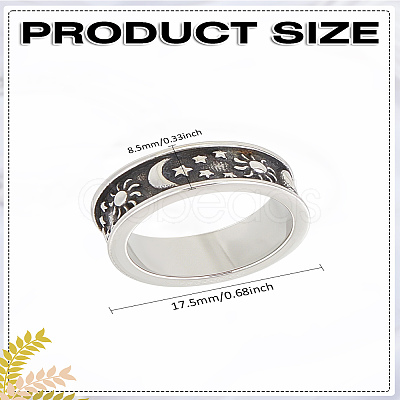 1Pc Stainless Steel Finger Rings for Women Men RJEW-LP0002-35AS-1