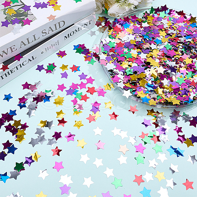 150g PET Plastic Star Confetti DIY-HY0003-66A-1