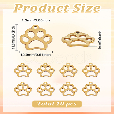 10Pcs 304 Stainless Steel Charms STAS-LP0003-32-1