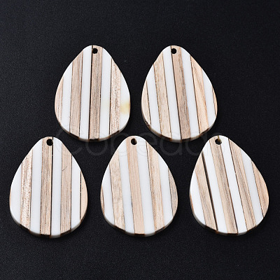 Stripe Resin & Wood Pendants X-RESI-N025-015A-B01-1