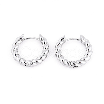 Twist Rings Brass Hoop Earrings for Women EJEW-B056-15P-1