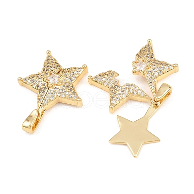 Brass Micro Pave Cubic Zirconia Openable Pendants KK-Z140-30G-01-1