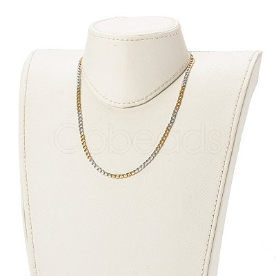 Two Tone 304 Stainless Steel Curb Chain Necklaces NJEW-JN03541-1