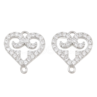 Brass Micro Pave Clear Cubic Zirconia Connector Charms CU-CBA7BFE-03H-P-1