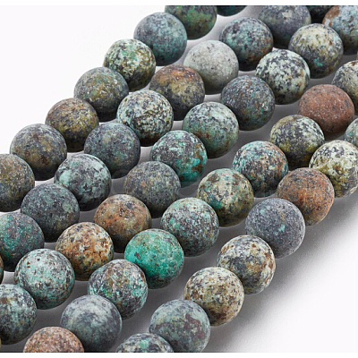 Natural African Turquoise(Jasper) Bead Strands G-G957-25-8mm-1