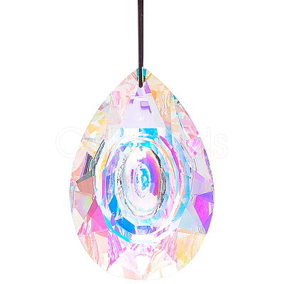 1Pc Glass Pendant Decorations AJEW-BBC0002-29-1