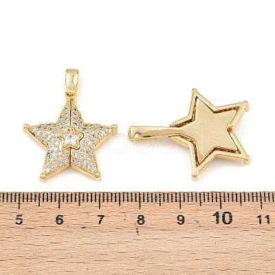 Brass Micro Pave Cubic Zirconia Openable Pendants KK-Z140-30G-01-1