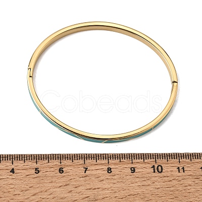 304 Stainless Steel Enamel Hinged Cuff Bangles for Women SA-CBAC920-15G-01E-1